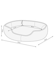 Dehner Lieblinge Sammy Hundebett und Katzenbett, oval, Grau, Polyester, Größe L – Bild 1 von 2