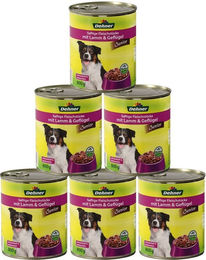 Dehner Lieblinge Senior Hund Nassfutter Lamm und Geflügel mit Stückchen 6 x 800 g Dose – Bild 1 von 3
