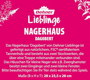 Produktbild von Dehner Nagerhaus Dagobert aus Naturholz für Nager 28 x 23,5 x 28 cm