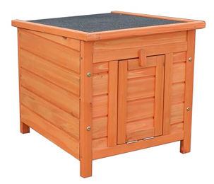 Dehner Nagerschlafhaus aus Holz mit klappbarem Dach für Nager und Kaninchen Braun 51 x 42 cm – Bild 1 von 1
