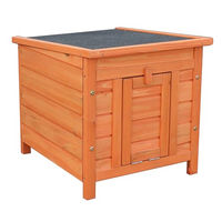Produktbild von Dehner Nagerschlafhaus aus Holz mit klappbarem Dach für Nager und Kaninchen Braun 51 x 42 cm