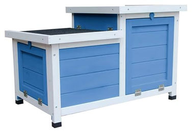 Dehner Nagerschlafhaus Happy Home Teatro Kleintierhaus aus Tannenholz Weiß Türkis 70 x 45 x 43 cm – Bild 1 von 4