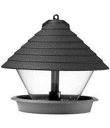 Dehner Natura Premium Futterampel Guayana Vogelhaus für Wildvögel aus Kunststoff in Schwarz oder Grün Ø 27 cm x 23 cm – Bild 1 von 3