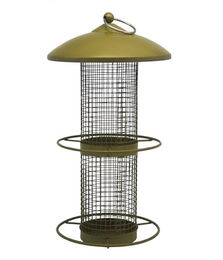 Dehner Natura Premium Futtersäule Adeline Futterstation für Wildvögel aus Metall in Gold 30 x 16 x 16 cm – Bild 1 von 6