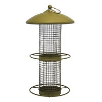 Produktbild von Dehner Natura Premium Futtersäule Adeline Futterstation für Wildvögel aus Metall in Gold 30 x 16 x 16 cm