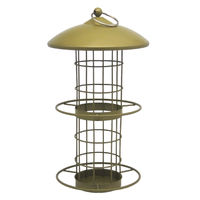Produktbild von Dehner Natura Premium Futtersäule Camille Meisenknödelsäule aus Metall Gold 30 x 16 x 16 cm