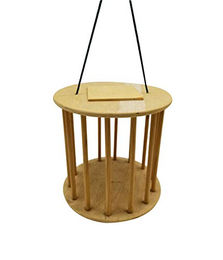 Dehner Natura Premium Heuraufe aus Holz für Kaninchen und Nager Ø 23 cm Höhe 23 cm Natur – Bild 1 von 2