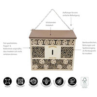 Produktbild von Dehner Natura Premium Insektenhotel Andrena aus Holz mit Bambus und FSC Holz - 1 Stk.