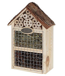 Dehner Natura Premium Insektenhotel Flavia aus Kiefernholz und Metall für Bienen, Schmetterlinge und Käfer, 19 x 28 x 9 cm – Bild 1 von 2