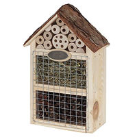 Produktbild von Dehner Natura Premium Insektenhotel Flavia aus Kiefernholz und Metall für Bienen, Schmetterlinge und Käfer, 19 x 28 x 9 cm