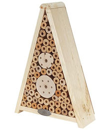 Dehner Natura Premium Insektenhotel Gaia aus FSC-zertifiziertem Kiefernholz und Metall, 24 x 34 x 9 cm, Natur - 1 Stk. – Bild 1 von 3