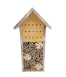 Dehner Natura Premium Insektenhotel Galway aus FSC-zertifiziertem Tannenholz und Bambus in Braun und Gelb - 1 Stk. – Bild 1 von 4