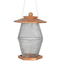 Produktbild von Dehner Natura Premium Vogelhaus Andorra Futterstation aus Zedernholz und Metall in Braun und Silber