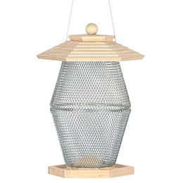 Dehner Natura Premium Vogelhaus Asmara aus Kiefernholz und Metall in Natur und Silber – Bild 1 von 6