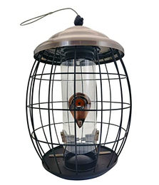 Produktbild von Dehner Natura Premium Vogelhaus Futterstation aus Metall für Wildvögel Grau
