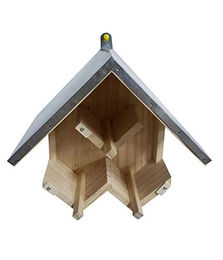 Dehner Natura Premium Wildvogel Futterhaus Erdnussbutterhaus Triple aus FSC Holz und Metall in Natur - 15 ml – Bild 1 von 4