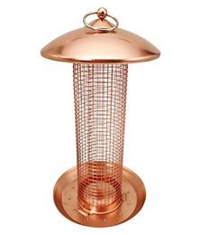 Dehner Natura Premium Wildvogel Futtersäule Chloe aus Metall in Kupfer Ø 16 cm Höhe 30 cm – Bild 1 von 3