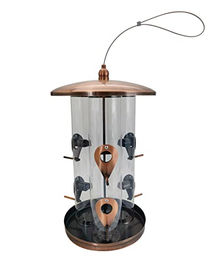 Produktbild von Dehner Natura Premium Wildvogel Futterspender Messina Futtersäule aus Metall in Kupfer Braun