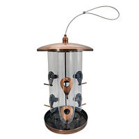 Produktbild von Dehner Natura Premium Wildvogel Futterspender Messina Futtersäule aus Metall in Kupfer Braun