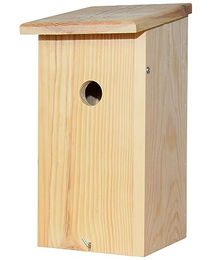 Dehner Natura Premium Wildvogel Nistkasten aus FSC-zertifiziertem Kiefernholz mit 32 mm Einflugloch in Natur – Bild 1 von 3