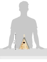 Dehner Natura Premium Wildvogel Nistkasten Falco aus FSC-zertifiziertem Kiefernholz Grau 19 x 24 x 16 cm – Bild 1 von 3