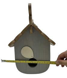 Dehner Natura Premium Wildvogel Nistkasten für Meisen aus FSC-zertifiziertem Kiefernholz Blau Gelb Grau – Bild 1 von 5