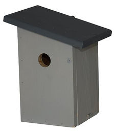 Dehner Natura Premium Wildvogel Nistkasten Jonna aus FSC-zertifiziertem Kiefernholz Grau – Bild 1 von 2