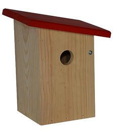 Dehner Natura Premium Wildvogel Nistkasten Jonna aus FSC-zertifiziertem Kiefernholz in Rot/Natur – Bild 1 von 2