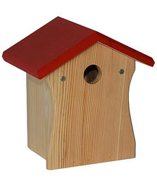 Dehner Natura Premium Wildvogel Nistkasten Meisenkasten aus FSC-zertifiziertem Kiefernholz Rot Natur 19.5 x 22.5 x 16.5 cm – Bild 1 von 2