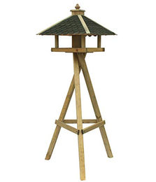 Dehner Natura Vogelhaus Innsbruck aus Holz mit Bitumen Dach in Braun und Grün 144 x 68 x 62 cm – Bild 1 von 8