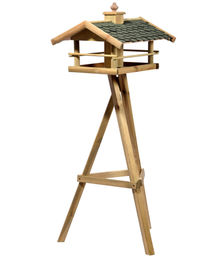 Dehner Natura Vogelhaus Kaiserwinkel mit Ständer aus Holz und Bitumen in Braun 62 x 68 x 144 cm – Bild 1 von 4