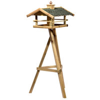 Produktbild von Dehner Natura Vogelhaus Kaiserwinkel mit Ständer aus Holz und Bitumen in Braun 62 x 68 x 144 cm