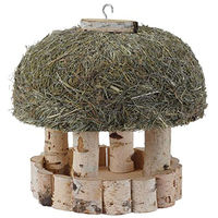 Produktbild von Dehner Natura Wildvogel Futterhaus aus Birkenholz mit Heudach Ø 29 cm