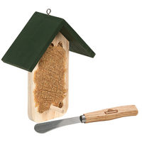 Produktbild von Dehner Natura Wildvogel-Futterhaus aus Holz mit Streichmesser für Erdnuss-Aufstrich in Braun