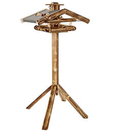 Dehner Natura Wildvogel-Futterhaus Watzmann aus Holz mit Ständer in Natur und geflammter Optik 55 x 40 x 133 cm – Bild 1 von 10