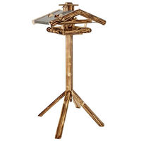 Produktbild von Dehner Natura Wildvogel-Futterhaus Watzmann aus Holz mit Ständer in Natur und geflammter Optik 55 x 40 x 133 cm