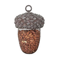 Produktbild von Dehner Natura Wildvogel Futterstelle Eichel Vogelhaus aus Kunstharz und Metall Grau 14 x 14 x 22 cm