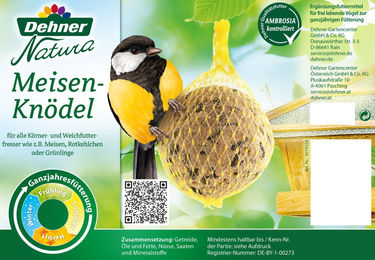 Dehner Natura Wildvogel Meisenknödel Ganzjahresfutter 100 x 90 g – Bild 1 von 6