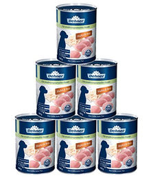 Dehner Premium Hundefutter Sensitive Huhn mit Reis, Nassfutter für ausgewachsene ernährungssensible Hunde, getreidefrei und ohne Farb- oder Aromastoffe, 6 x 400 g Dose – Bild 1 von 4