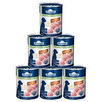 Produktbild von Dehner Premium Hundefutter Sensitive Huhn mit Reis, Nassfutter für ausgewachsene ernährungssensible Hunde, getreidefrei und ohne Farb- oder Aromastoffe, 6 x 400 g Dose