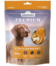 Dehner Premium Hundesnack Kauknochen mit Huhn getreidefrei für erwachsene Hunde 500 g – Bild 1 von 4