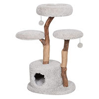 Produktbild von Dehner Premium Katzen-Kratzbaum Lovely aus Holz, Plüsch und Sisal in Grau, 110 x 60 x 45 cm