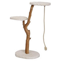 Produktbild von Dehner Premium Katzen-Kratzbaum Nero aus Naturholz und Plüsch in Braun und Beige, 109 x 50 x 40 cm