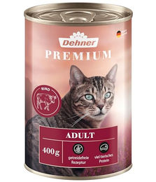 Dehner Premium Katzen Nassfutter Adult Getreidefrei Rind und Geflügel 6 x 400 g Dosen – Bild 1 von 4