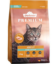 Dehner Premium Katzenfutter Adult Active Outdoor Getreidefrei mit Huhn 2 kg – Bild 1 von 5