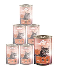 Dehner Premium Katzenfutter Geflügel Nassfutter Adult getreidefrei 6 x 400 g Dosen – Bild 1 von 3