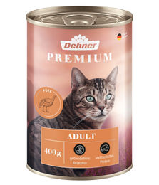 Dehner Premium Katzenfutter Nassfutter Adult Pute Geflügel getreidefrei 6 x 400 g Dosen – Bild 1 von 4