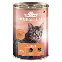 Produktbild von Dehner Premium Katzenfutter Nassfutter Adult Pute Geflügel getreidefrei 6 x 400 g Dosen