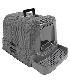 Dehner Premium Katzentoilette Jolie Haubentoilette aus Kunststoff in Grau – Bild 1 von 13