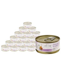 Produktbild von Dehner Premium Lovely Katzen Nassfutter Hühnerbrust mit Thunfisch und Reis für erwachsene Katzen glutenfrei 24 x 70 g